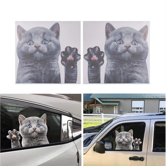 Joy Riders Cat perforated window cling size 14” x 15.75” - Picture 2 of 4